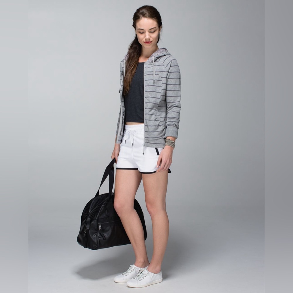 Lululemon Movement Jacket Cayman Stripe Heathered Medium Grey/Ambient Grey Sz 12